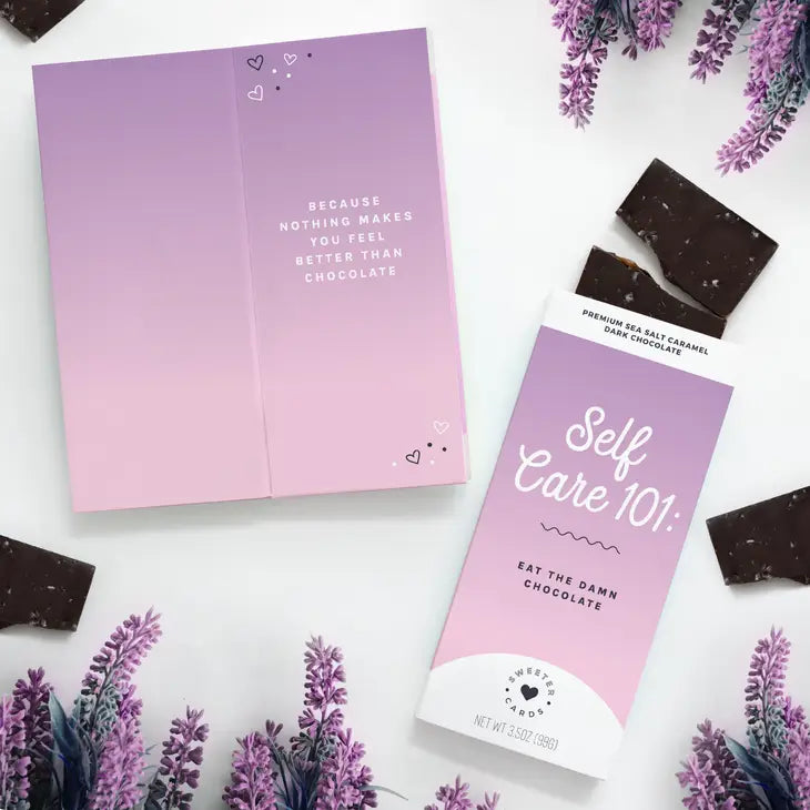 Self Care 101 card and candy bar - gift box add on