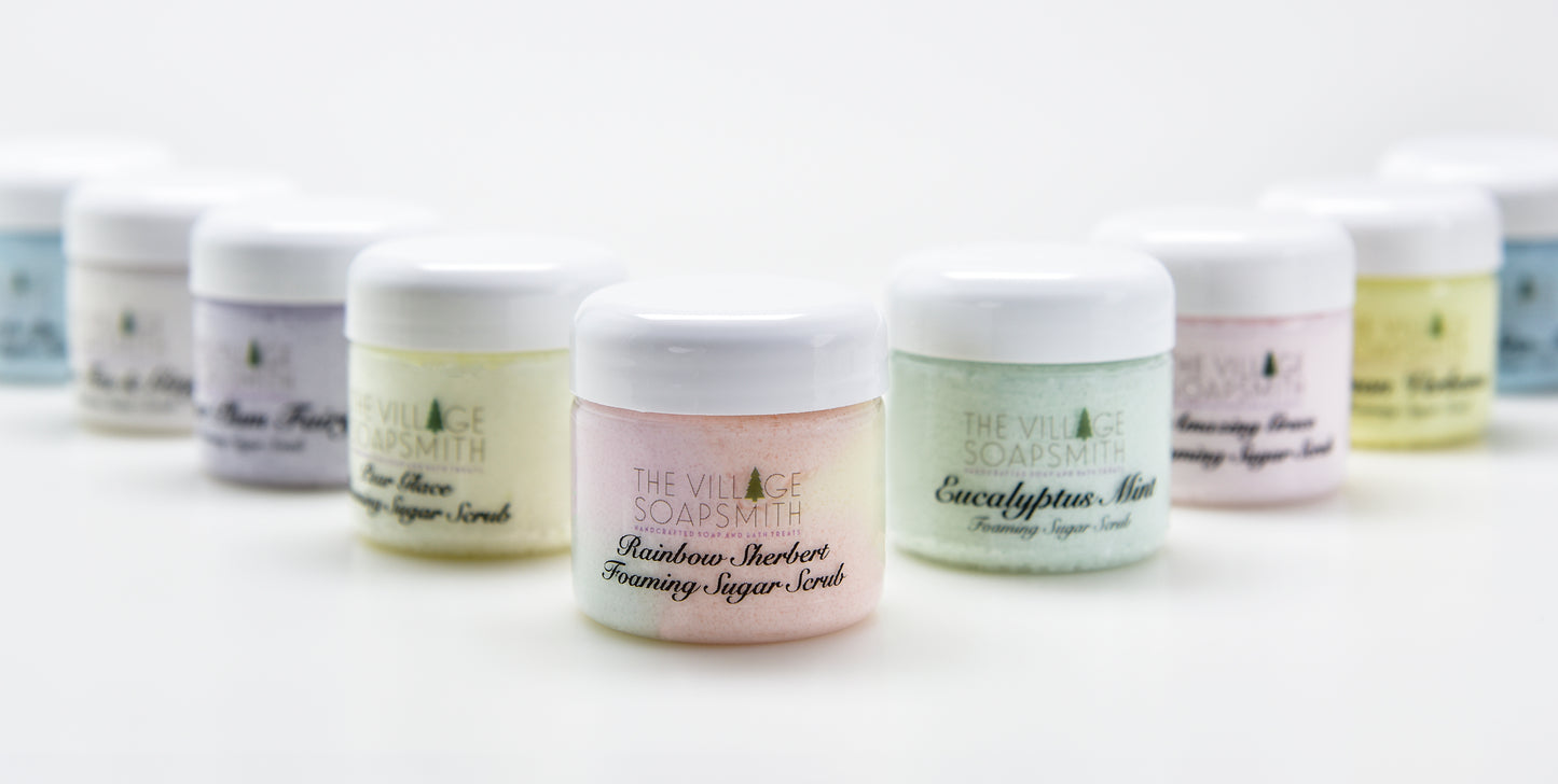 Foaming Sugar Scrub, Whipped Sugar Scrub, Foaming Body scrub, exfoliating scrub, Body Frosting