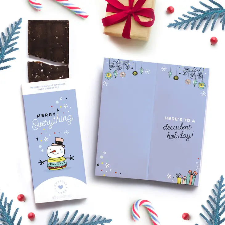 Merry Everything card and candy bar - gift box add on
