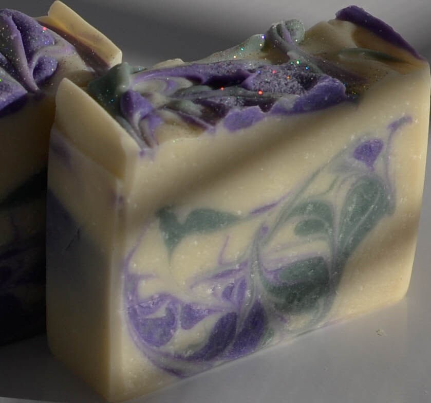 Lavender and herb handcrafted luxury soap with two butters, jojoba oil and goat milk