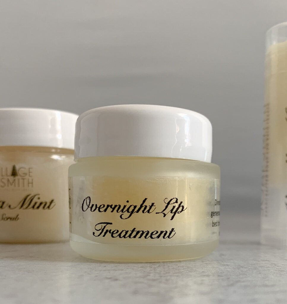 Lip Care Gift Set with Lip Balm, Lip Scrub and Overnight Lip Treatment